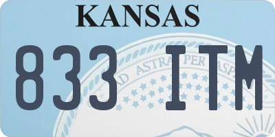 KS license plate 833ITM