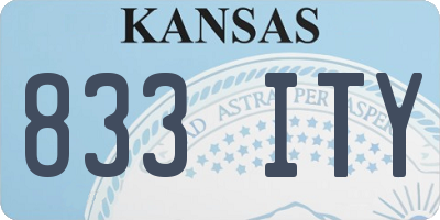 KS license plate 833ITY