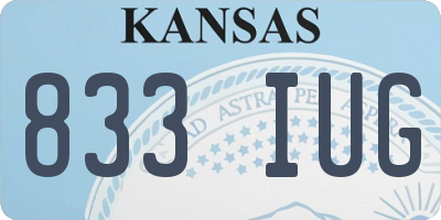 KS license plate 833IUG