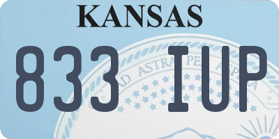 KS license plate 833IUP