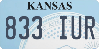 KS license plate 833IUR