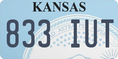 KS license plate 833IUT