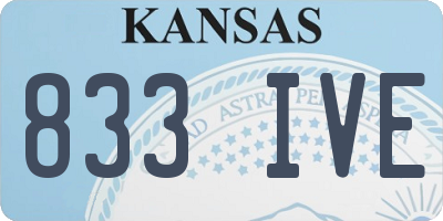 KS license plate 833IVE