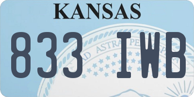 KS license plate 833IWB
