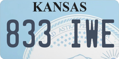 KS license plate 833IWE