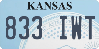 KS license plate 833IWT