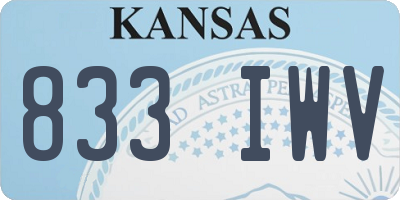KS license plate 833IWV