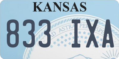 KS license plate 833IXA