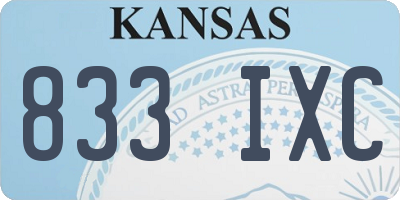 KS license plate 833IXC