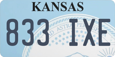 KS license plate 833IXE