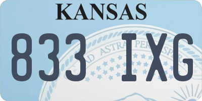 KS license plate 833IXG