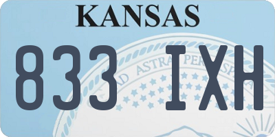 KS license plate 833IXH