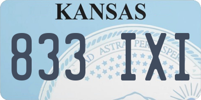 KS license plate 833IXI