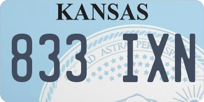 KS license plate 833IXN