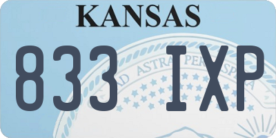 KS license plate 833IXP