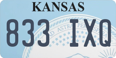 KS license plate 833IXQ