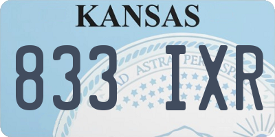 KS license plate 833IXR