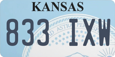 KS license plate 833IXW