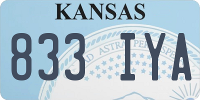 KS license plate 833IYA