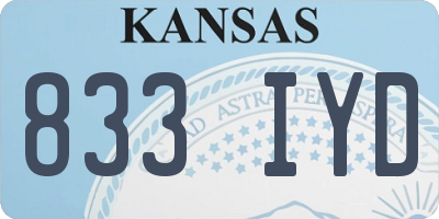 KS license plate 833IYD