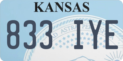 KS license plate 833IYE