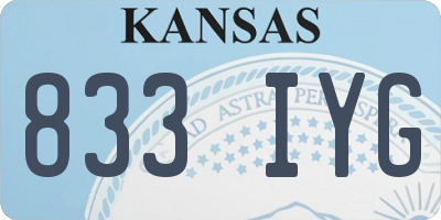 KS license plate 833IYG
