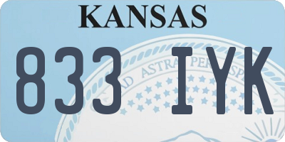 KS license plate 833IYK