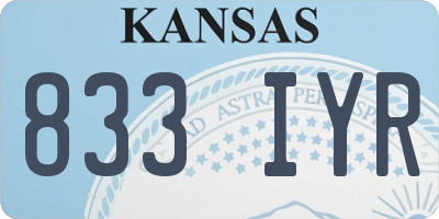 KS license plate 833IYR
