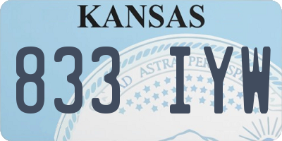 KS license plate 833IYW
