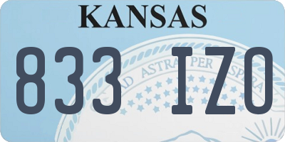 KS license plate 833IZO