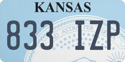 KS license plate 833IZP