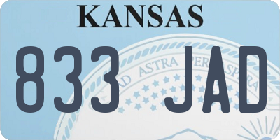 KS license plate 833JAD