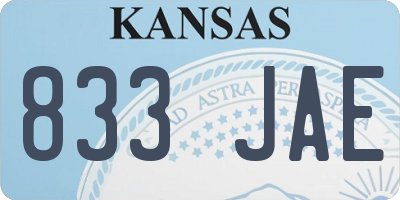 KS license plate 833JAE