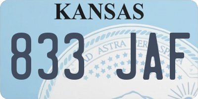 KS license plate 833JAF