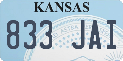 KS license plate 833JAI