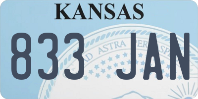 KS license plate 833JAN