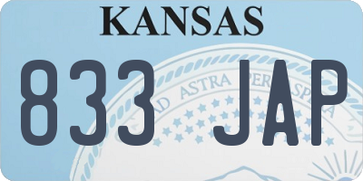 KS license plate 833JAP