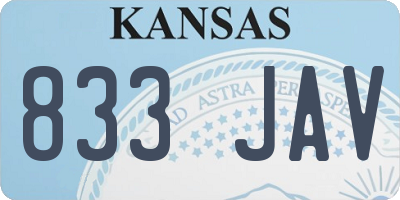 KS license plate 833JAV