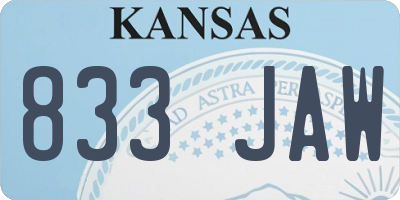 KS license plate 833JAW