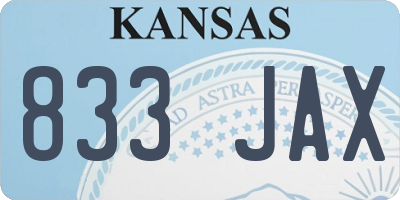 KS license plate 833JAX