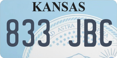 KS license plate 833JBC