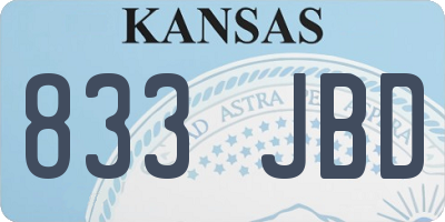 KS license plate 833JBD
