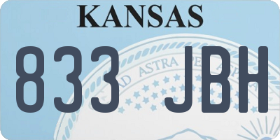 KS license plate 833JBH