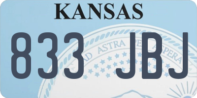 KS license plate 833JBJ