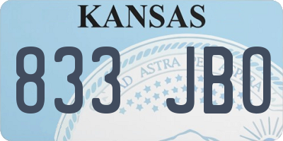 KS license plate 833JBO