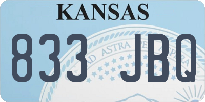 KS license plate 833JBQ