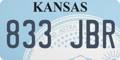KS license plate 833JBR