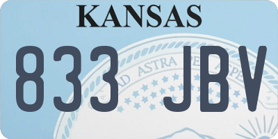 KS license plate 833JBV