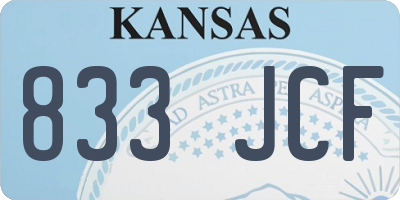 KS license plate 833JCF