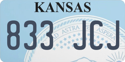 KS license plate 833JCJ